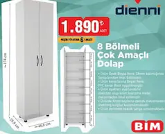 DİENNİ 8 BÖLMELİ ÇOK AMAÇLI DOLAP